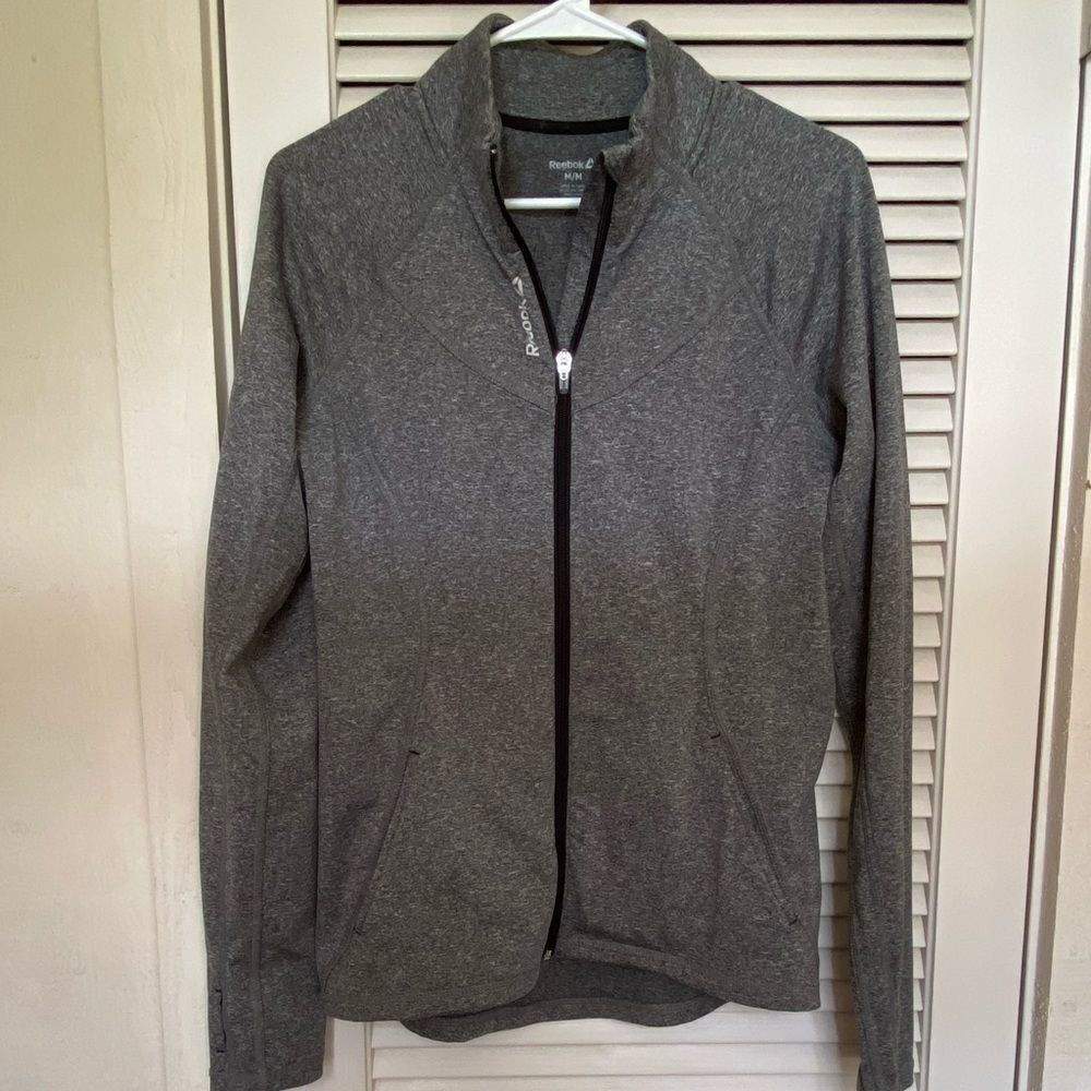 REEBOK women’s heather grey dry fit fitted jacket